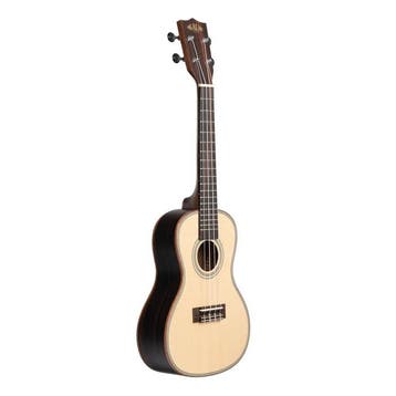 Kala Solid Spruce Top Ebony Concert met tas, Verzenden, Nieuw