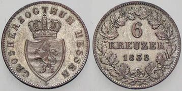 6 Kreuzer 1838 Hessen-darmstadt Ludwig Ii 1830-1848, Verzenden