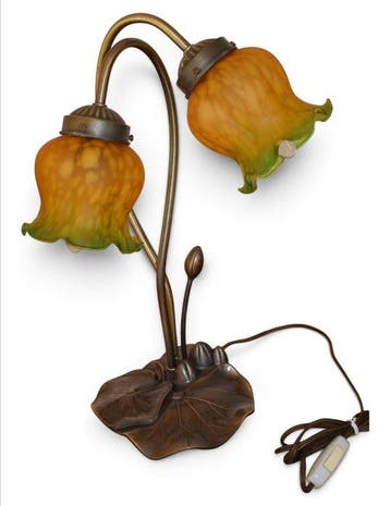 Art Nouveau - Tafellamp - Een bureaulamp - Tulp en pâte de