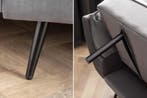 Retro slaapbank BOUTIQUE 215cm grijs fluwelen 3-zits met, Ophalen of Verzenden, Nieuw