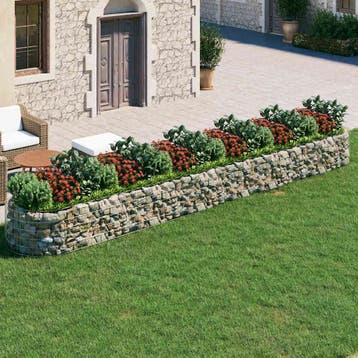 vidaXL Gabion plantenbak verhoogd 600x100x50 cm, 100 cm of meer, Verzenden, Nieuw, Metaal