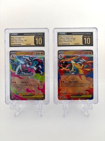 Pokémon - 2 Graded card - Mega Charizard X ex & Mega, Nieuw