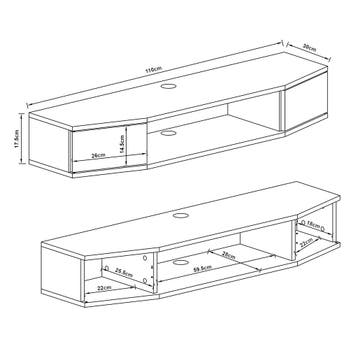 [en.casa] TV wandplank Tørring 17,5x110x30 cm zwart, Huis en Inrichting, Verzenden, Nieuw
