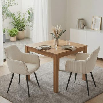 Set van 2 Moderne Gestoffeerde Eetkamerstoelen met Armleunin, Verzenden, Nieuw