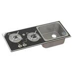 Spoelbak fornuis combinatie 2-pits met rechthoekige spoelbak, Ophalen of Verzenden, Nieuw