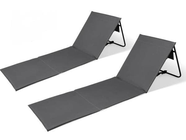 Veiling - Intimo Strandmat Set van 2 Verstelbare Rugleuning, Tuin en Terras, Tuinstoelen, Nieuw