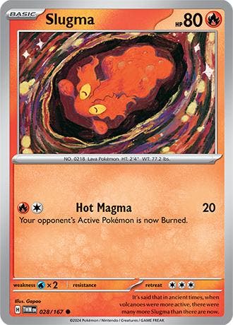 Slugma 028/167 reverse holo Twilight Masquerade, Ophalen of Verzenden, Nieuw, Losse kaart, Foil