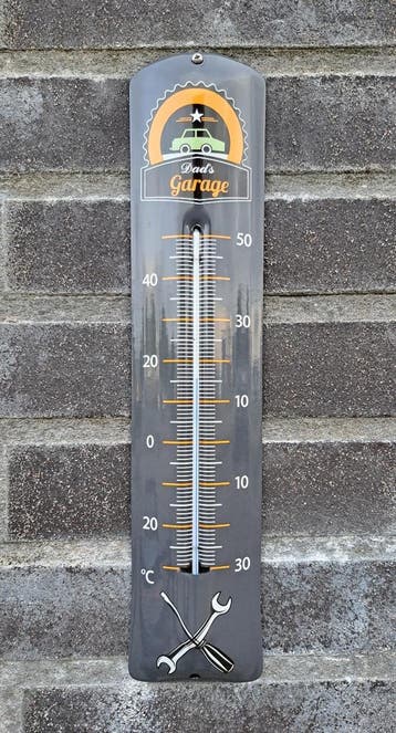 Emaille thermometer Dad's garage, Verzenden, Nieuw