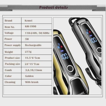 Kemei KM-1990 Professionele Oplaadbare Trimmer voor Huisdier, Verzenden, Nieuw