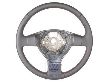 Volkswagen lederen stuurwiel met airbag - satijnzwart/rood, Auto-onderdelen, Ophalen of Verzenden, Nieuw, Volkswagen