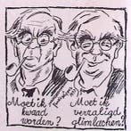 Man kiest emotie op spotprent (lijst optie, Lithos), Antiek en Kunst, Verzenden