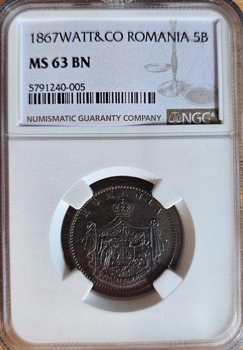 Roemenië. Carol I. 5 Bani 1867, Postzegels en Munten, Munten | Europa | Niet-Euromunten