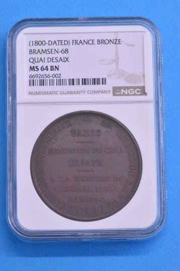 Frankrijk. Medaille Napoleon Bonaparte. Quai Desaix 1800