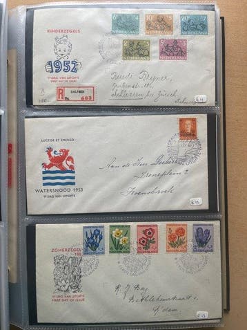 Nederland 1952/1975 - Verzameling FDC Eerstedagenveloppen in, Gestempeld