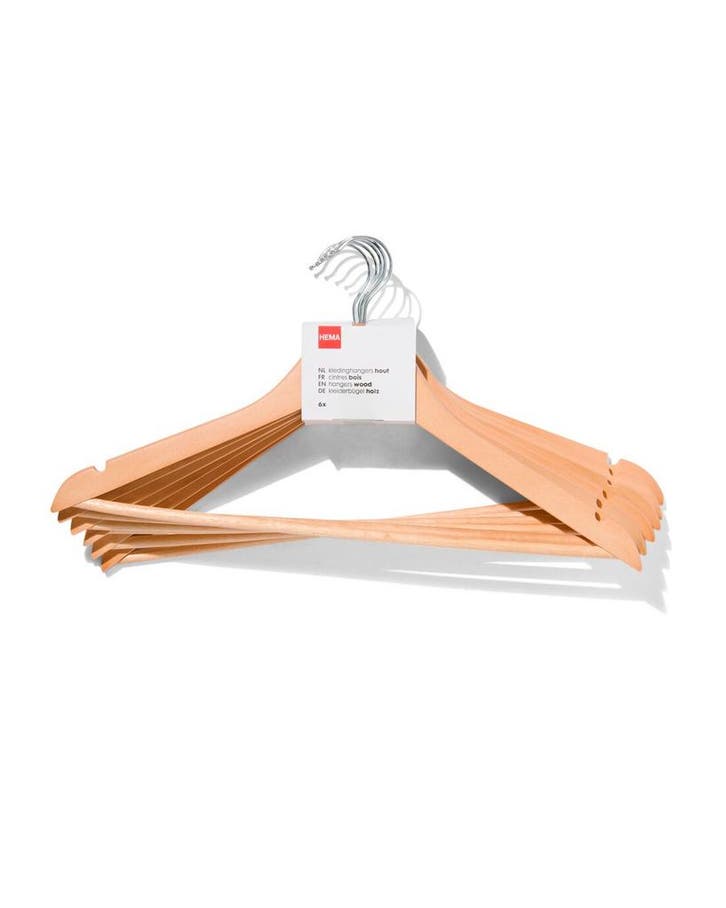 HEMA Kledinghangers hout - 6 stuks, Huis en Inrichting, Kasten | Kledingkasten, Nieuw, Verzenden