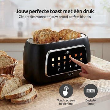 Olvy Broodrooster XL - Lange Sleuven - Timerfunctie - LCD Di, Verzenden, Zo goed als nieuw