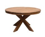 Ronde Eettafel Dingklik Beek Teakhout-120 cm (diameter), Ophalen of Verzenden, Nieuw