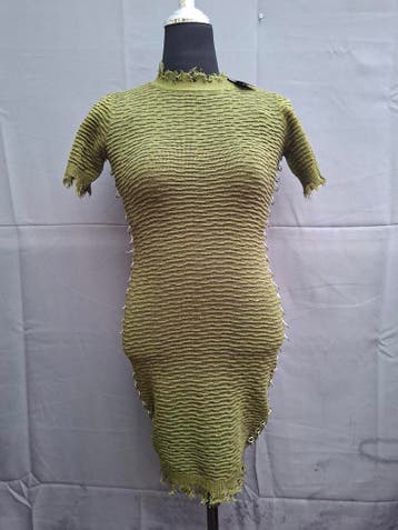 Supertrash Dybra gebreide jurk olijfgroen maat M, Kleding | Dames, Jurken, Maat 38/40 (M), Supertrash, Nieuw, Boven de knie