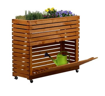Dobar Grote plantenbak Rolla van massief hout, maat XL, m..., Tuin en Terras, Verzenden, Nieuw
