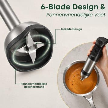 2dekans | Savoré Kitchen Staafmixer Pro+ 1500W – Mixer Set, Witgoed en Apparatuur, Ophalen of Verzenden, Zo goed als nieuw