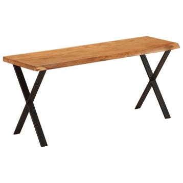 vidaXL Bankje met natuurlijke rand 105 cm massief acaciahout, Huis en Inrichting, Banken | Bankstellen, Verzenden, Nieuw, Hout
