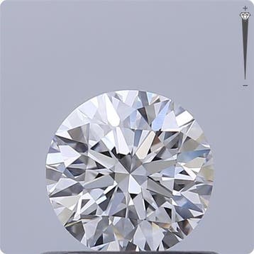 1 pcs Diamant (Natuurlijk) - 0.50 ct - Rond - D (kleurloos), Nieuw