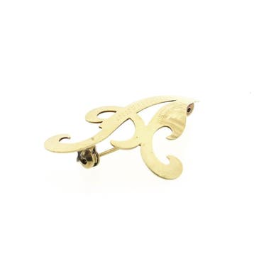 Gouden broche van de letter A, Ophalen of Verzenden, Gebruikt, Goud, Goud