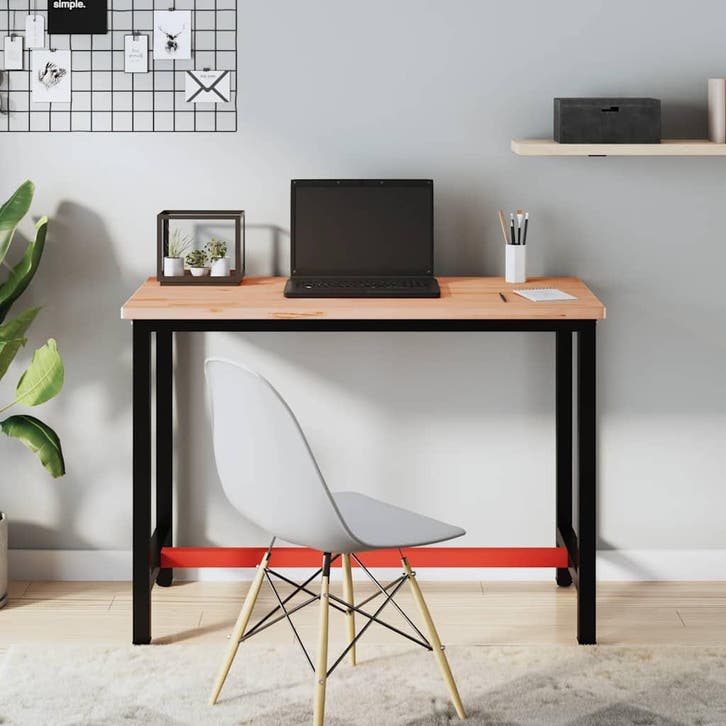 vidaXL Bureaublad 115x55x2,5 cm massief beukenhout, Huis en Inrichting, Tafels | Eettafels, Nieuw, Verzenden