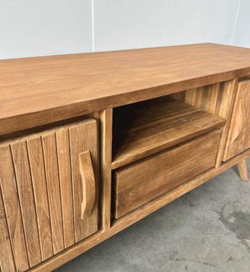 Retro tv meubel jaren 50 open vak -  150 cm, Huis en Inrichting, Ophalen of Verzenden, Nieuw