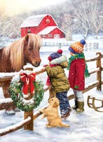 Kerst Pony Christmas Pony Simon Treadwell 1000 stukjes, Ophalen of Verzenden, Nieuw, Overige typen