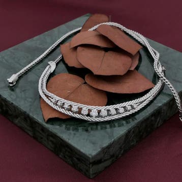 Witgouden ketting met diamanten, Sieraden, Tassen en Uiterlijk, Gebruikt, Ophalen of Verzenden, Met edelsteen, Goud