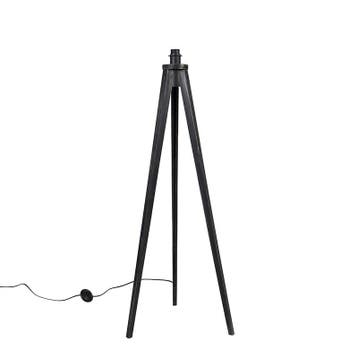 Landelijke vloerlamp tripod zwart - Tripod Classic, Verzenden, Nieuw, Hout, Landelijk