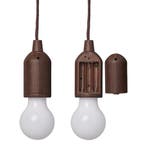 ProPlus Retro hanglamp - Houtmotief - LED - Warm licht -..., Caravans en Kamperen, Ophalen of Verzenden, Nieuw