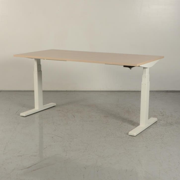 Elektrisch zit-sta bureau Solidesk - Licht eiken - 160 x 80, Huis en Inrichting, Bureaus, Ophalen of Verzenden