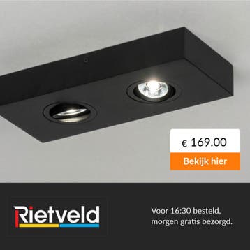 Rietveld-Spots-Zwart-Metaal, Aluminium, Huis en Inrichting, Verzenden, Nieuw