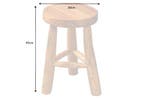 Massief houten kruk BALI 45cm natuurlijk rond teakhouten, Huis en Inrichting, Ophalen of Verzenden, Nieuw