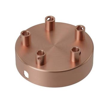 Plafondkap | Calex (Rond, 5 lampen, Mat koper), Verzenden, Nieuw