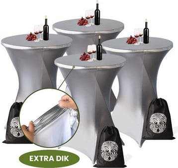 Statafelrok Zilver x 4 – 80-85 x 110 cm inclusief Opbergtas, Verzenden, Nieuw