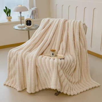 Luxe Verdikte Flanel Deken met Brede Strepen - Multifunction, Verzenden, Nieuw