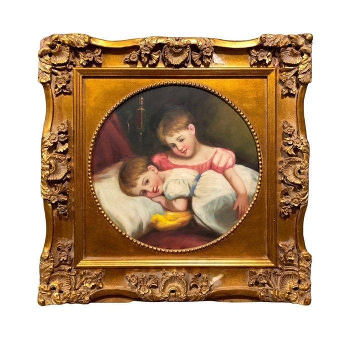 École espagnole (XIX-XX) - Les deux sœurs, Antiek en Kunst, Kunst | Schilderijen | Klassiek