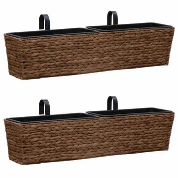 vidaXL Plantenbakken 2 st waterhyacint bruin, Overige materialen, Minder dan 30 cm, Verzenden, Minder dan 60 cm