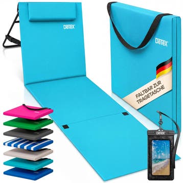 Strandmat turquoise 158x56x46cm gewatteerd (Ligbed - Lounge), Verzenden, Nieuw
