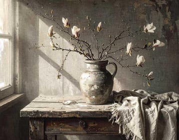 Vaas met magnolia takken, Huis en Inrichting, Verzenden, Nieuw