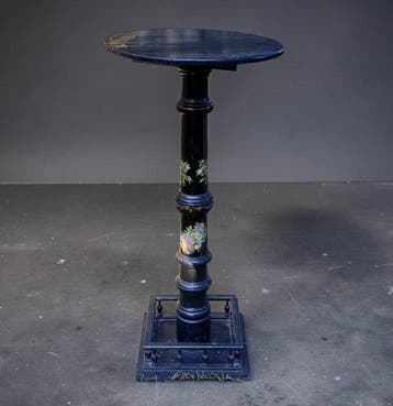 Bijzettafel - Ebonisée lamp - Hout - Handgeschilderd