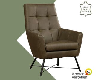 Leren fauteuil Proud, Nieuw, Ophalen of Verzenden, 75 tot 100 cm, Industrieel, Modern