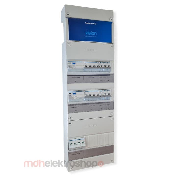 Hager groepenkast, 3 fase met 6 groepen en 2 krachtgroepen,, Doe-het-zelf en Verbouw, Elektra en Kabels, Nieuw, Ophalen of Verzenden