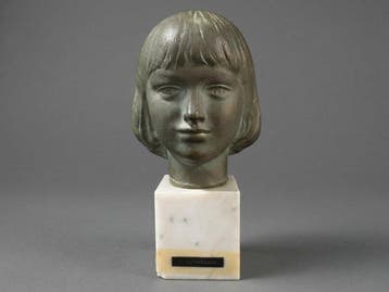 Japanese Masterpiece Bronze Bust of a Young Girl by Yasutake
