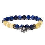 armband lapis lazuli – rutielkwarts – met ganesha, Overige materialen, Nieuw, Met bedels of kralen, Verzenden