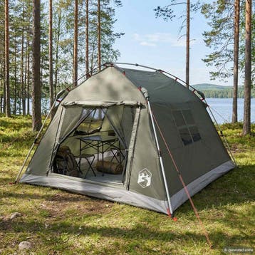 vidaXL Instant Tent Water-resistant 3-persoons Legergroen, Verzenden, Nieuw, Tot en met 2