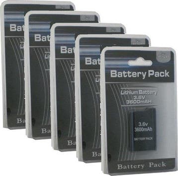 5 stuks Accu Batterij 3600 mAh voor PSP 2000 en 3000 serie., Nieuw